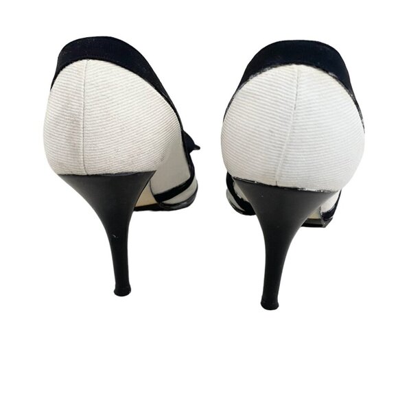 Chanel Interlocking CC Logo Grosgrain Trim Pumps - Picture 5 of 11